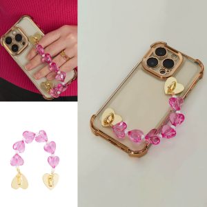 Fuchsia kleurige hartjes, telefoon accessoire